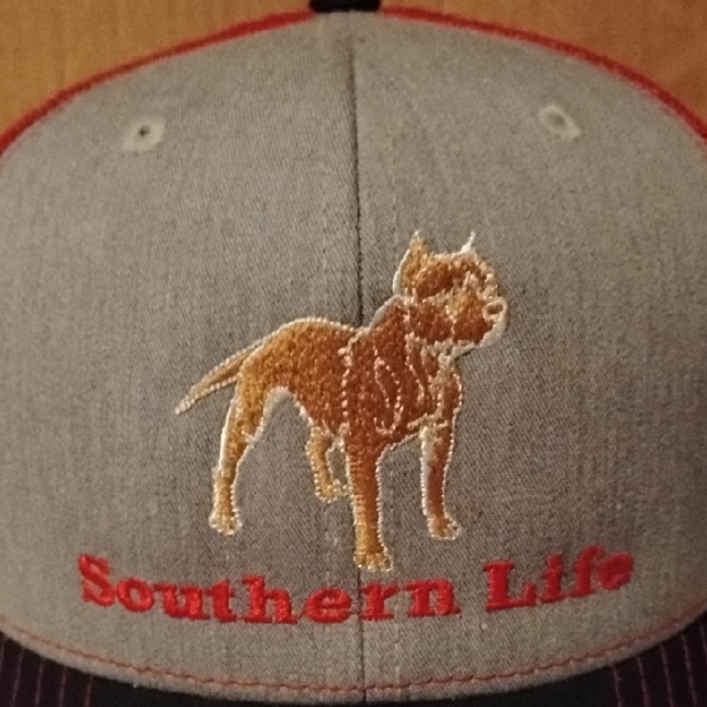 Red and Gray Dog Cap (Southern Life) - Picture 2 of 6